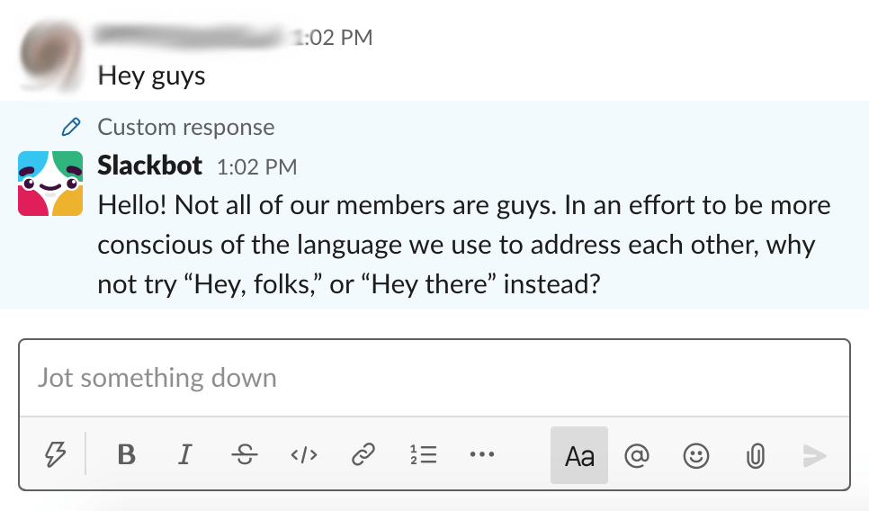 Slack screenshot